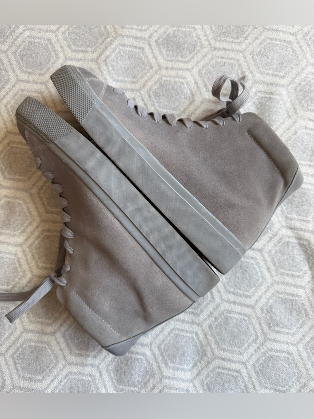 Rag & Bone RB1 High Top Sneakers Suede Haze Gray EU 44.5 US 11.5 Men’s Lace-Up - Picture 6 of 15